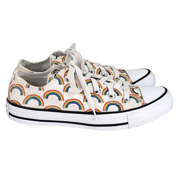 CONVERSE ALL STAR RAINBOW LOW TOP CANVAS SNEAKERS MENS SIZE 4 WOMENS SIZE 6 LGBT - Picture 2 of 8